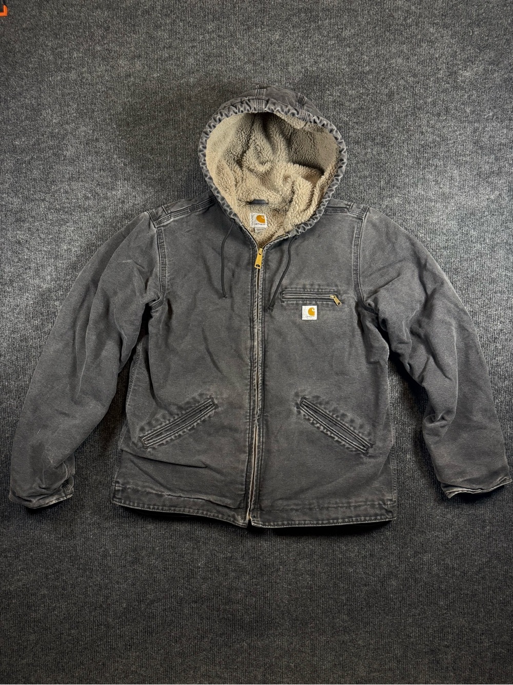Y2K Carhartt Sherpa-Lined Hooded Detroit Jacket “Black” WJ141 BLK Women’s Medium